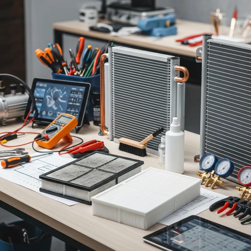 Components of an air conditioning system for a comprehensive tune-up