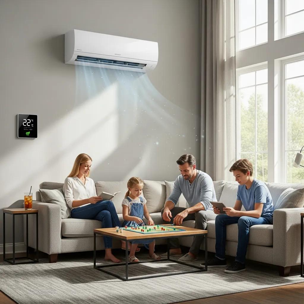 Energy-efficient air conditioning unit in a Calgary home providing comfort