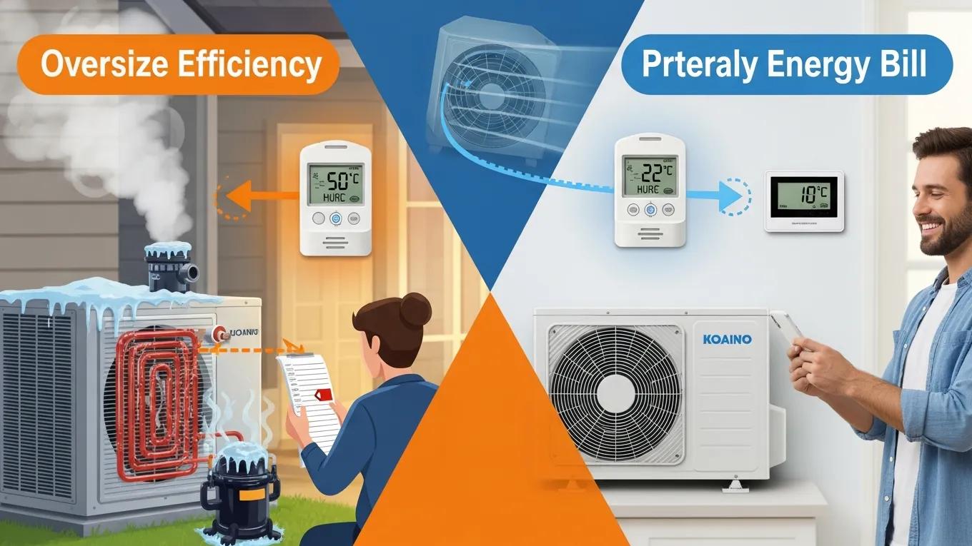 Proper AC Unit Sizing for Calgary Homes 2 Comparison of oversized vs properly sized AC units, highlighting energy efficiency benefits